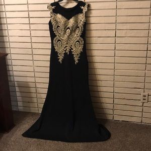 Black and Gold Mermaid Dress